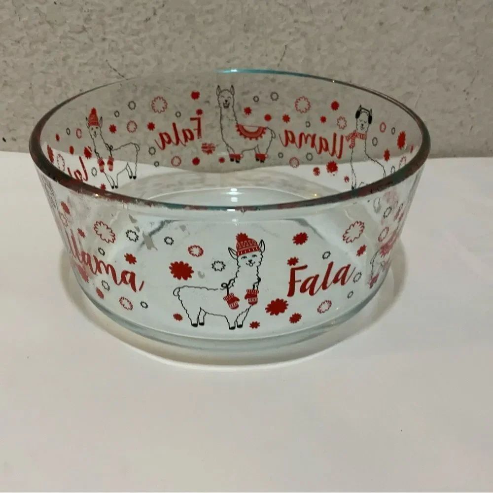 Pyrex CHRISTMAS FALALA LLAMA bowl - Picture 8 of 8